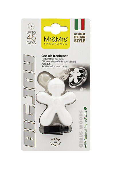 Mr&Mrs Fragrance Mr&Mrs; Parfum auto Big Joy Citrus Woods, alb
