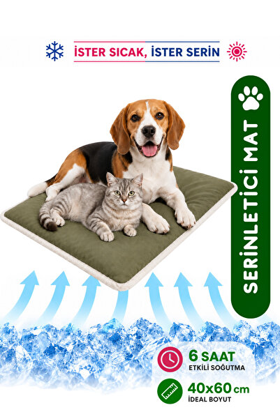 Serinletici Mat 40x60 cm, 4 Mevsim Kedi ve Köpek Matı | Sıcak & Soğuk Kullanılabilen Jel Dolgulu Minder Yatak