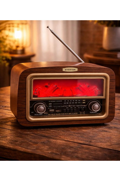 Everton RT-742 Şömine Efektli Nostaljik Bluetooth Hoparlör FM/AM/SW 3 Bant TW...