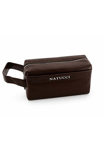 Natucci حقيبة فاخرة من الجلد الطبيعي باللون البني الداكن، حاملة مستندات ووثائ...
