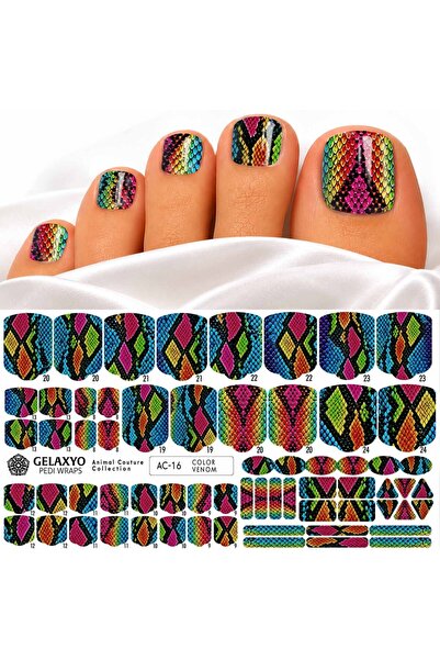 GELAXYO PEDI WRAPS ANIMAL COUTURE AC-16 CU 38 DE WRAPURI, 26 DECORAȚIUNI, PIL...