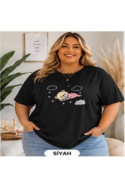 3S MODA تي شيرت نسائي كبير الحجم مطبوع عليه UYUYAN AYI بطباعة رقمية