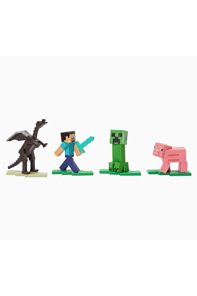 TOYFEST Minecraft Micro Collection 4lü Figür Seti Steve Creeper Ender Dragon ...