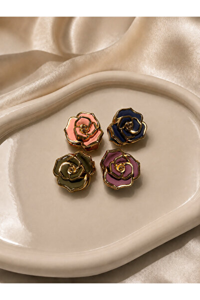 Elmosia Jewelry 4-Piece Rose Hair Clip with Gold Detail, Strong Hold, Women's...