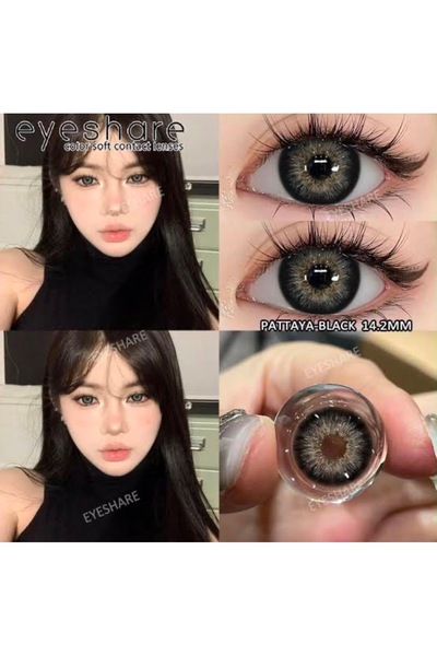 EyesPro PATTAYA BLACK GÖZ LENSİ SİYAH RENK YILLIK