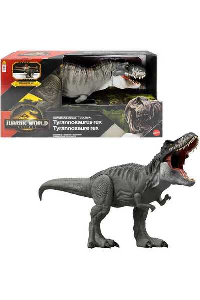 MATTEL BRANDS BOYS مجسم ديناصور تيرانوصور ريكس العملاق سوبر كولوسال من جوراسي...