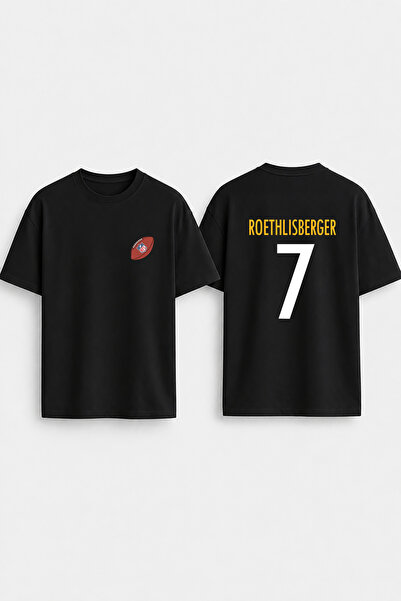 cesita Ben Roethlisberg Nfl Printed Cotton Black T-Shirt T-Shirt
