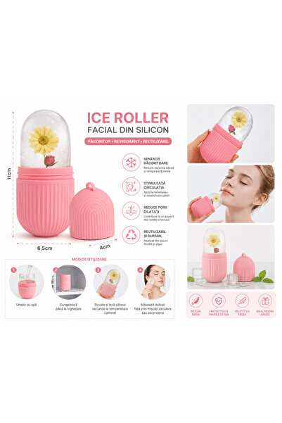 Generic Brand ce Roller facial din silicon, recipient pentru masaj cu gheață,...