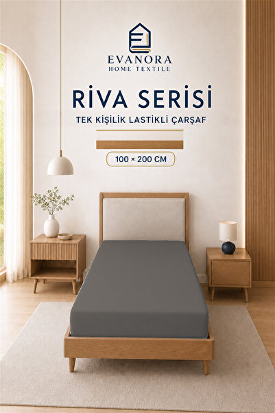 evonora Gray Single Elastic Fitted Sheet 100 X 200 cm – Full Fit, Soft and Br...