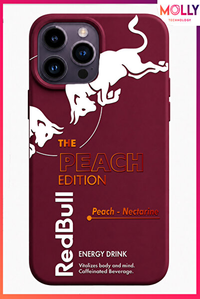 Molly iPhone 14 PRO MAX İçin Vişne The Peach Edition Desenli İçi Kadife Silik...