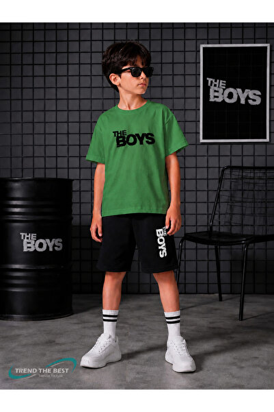 TREND THE BEST Trendin En İyisi Summer the Boys Letter Printed Boys Shorts T-...