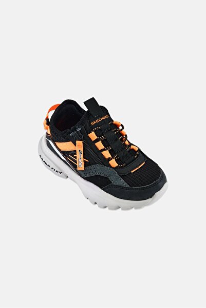 SKECHERS Toddlers Boy Razor Flex Tulvex Zipper Closure Sneakers, Black