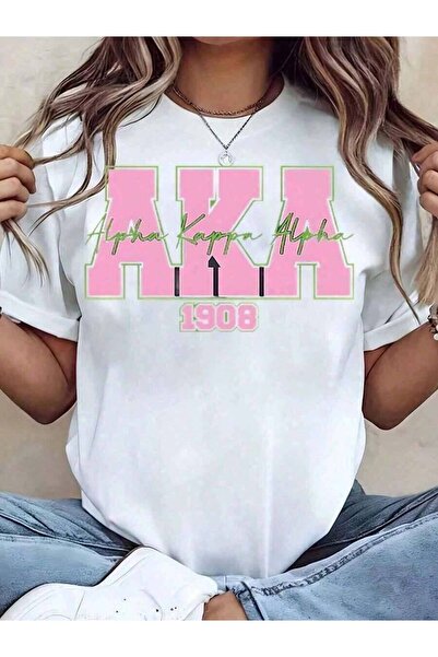 4CR تي شيرت نسائي جديد لصيف 2026 بتصميم Alpha AKA 1908 Sorority، قميص كاجوال ...