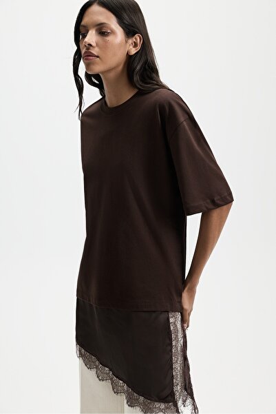 LEFTIES Dantel detaylı t-shirt