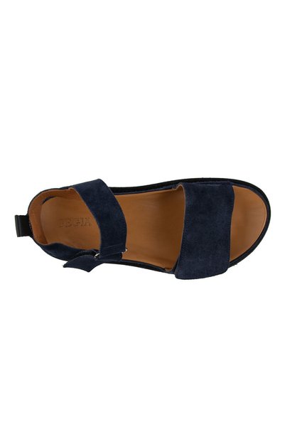 Pegia Sandale de damă din piele întoarsă cu velcro 215572 Bleumarin