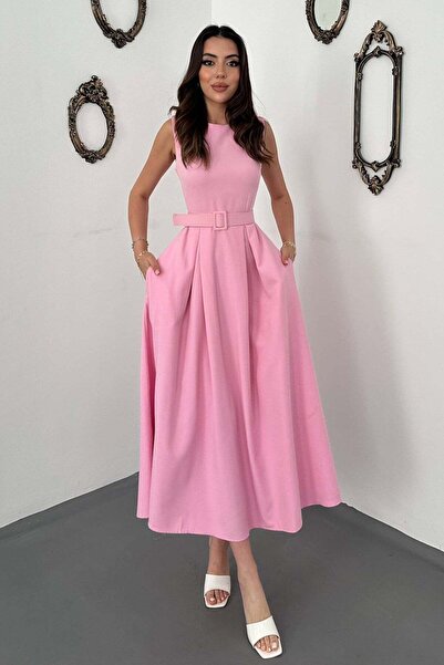 Clothes Fast Γυναικείο φόρεμα με γιακά halter σε χρώμα μουστάρδας