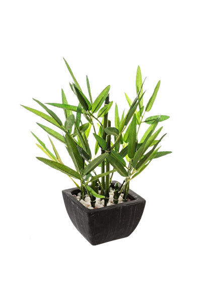 CLICK , Planta artificiala Atmosphera bambus cu ghiveci ceramic, 26 cm, verde