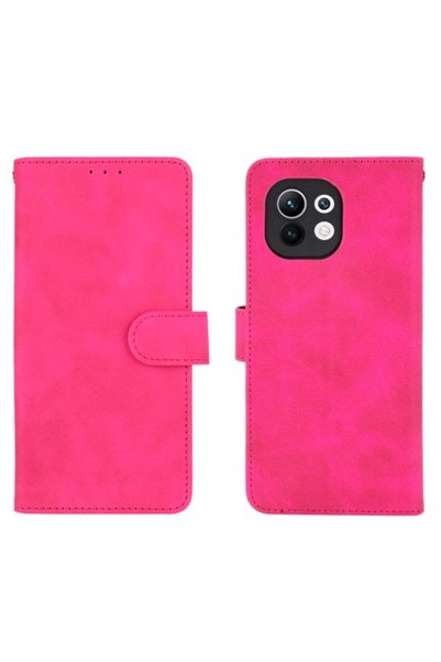 OEM Δερμάτινη Θήκη Πορτοφόλι με Βάση για Xiaomi Mi 11 - Φούξια