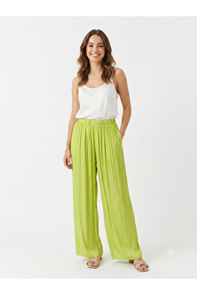 Cb Made In Italy Kadın İtalyan İpek Wide-Leg Pantolon – Viskoz Astarlı
