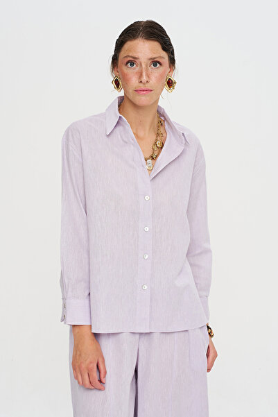 Orfeo Negro Women's Long Sleeve Solid Color Flowy Shirt