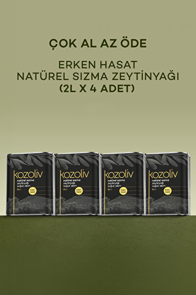 kozoliv 2025-26 Yeni Sezon Erken Hasat Soğuk Sıkım Zeytinyağı 4'lü 2 LT