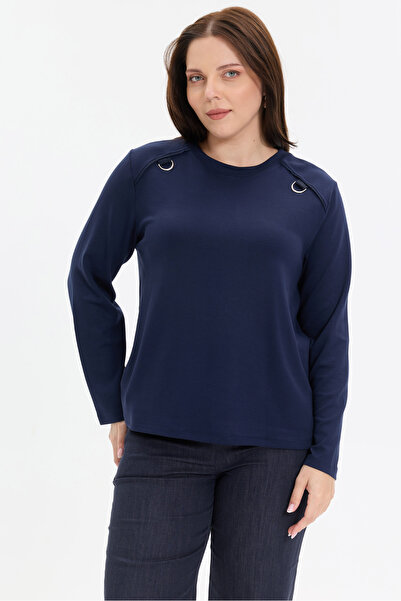 KADO OUTLET Basic Women's Blouse with Metal Ring Detail