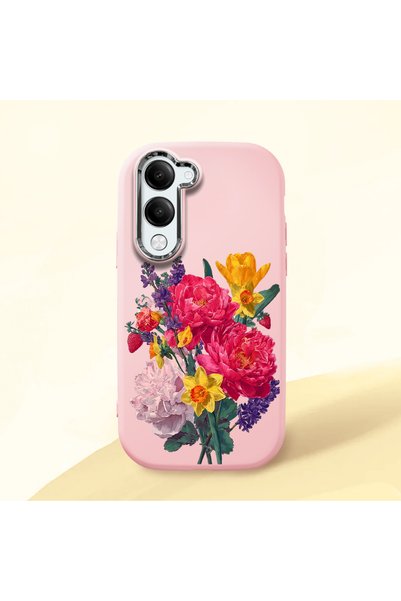 Hontinga Vivo Y04 Compatible Case Camera Protector Pink Silicone Couple Phone...