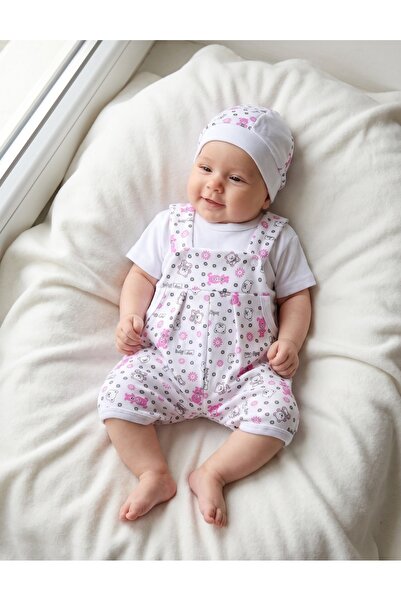 MiniKids Set 3 piese bebelusi animalut, alb-roz