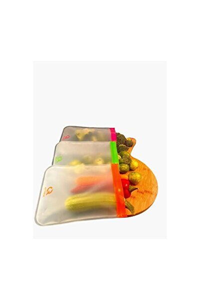 Empressco Yıkanabilir 3’lü Gıda Saklama Poşeti 19x25 cm, Büyük Buzdolabına Uygun