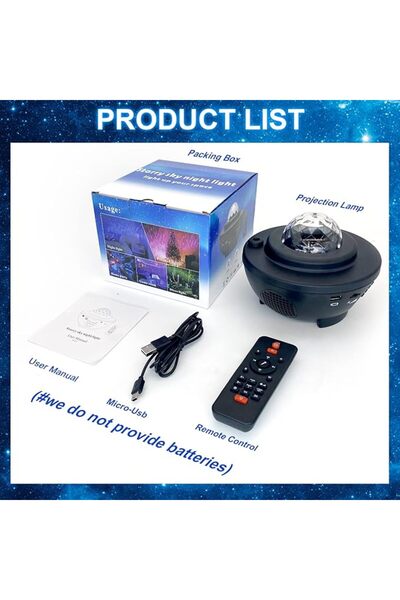 SKY TOUCH SKY-TOUCH Galaxy Star Projector 3 in 1 Night Light, 10 Color Blueto...