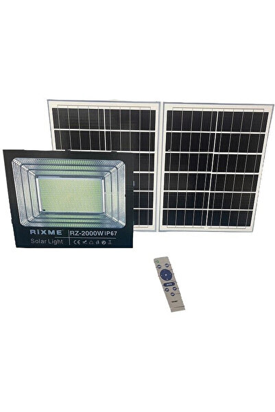 OEM Led Αδιάβροχος Ηλιακός Προβολέας 2000W με 2 Πάνελ και Τηλεχειριστήριο Rix...