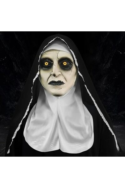 OEM TETSMG Mască de Halloween din latex, călugăriță înfricoșătoare, pentru co...