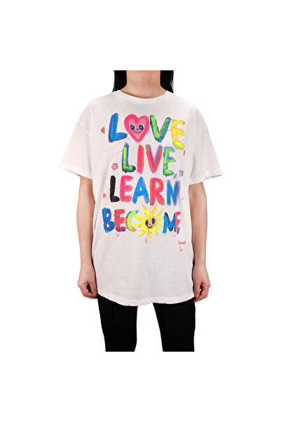 OEM Bluză tip tricou de damă, imprimată, cu mânecă scurtă, casual, oversize, ...