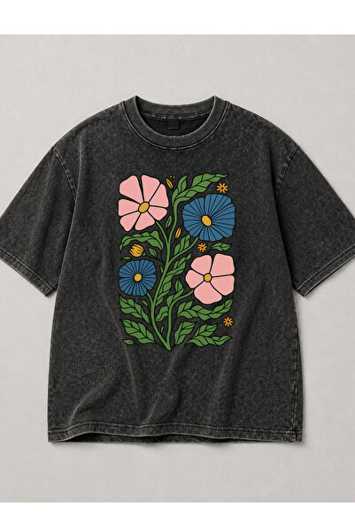 HOFFNUNG Unisex Oversize Vintage Washed Street Style Μόδα του δρόμου Βαμβακερ...