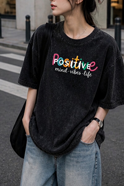 HOFFNUNG Unisex Oversize Vintage Washed Street Style Μόδα του δρόμου Βαμβακερ...