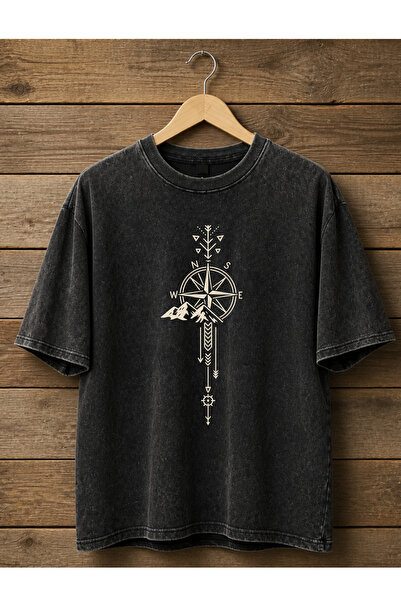 HOFFNUNG Unisex Oversize Vintage Washed Street Style Μόδα του δρόμου Βαμβακερ...