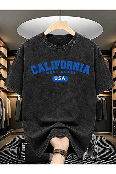 HOFFNUNG Unisex Oversize Vintage Washed Street Style Μόδα του δρόμου Βαμβακερ...