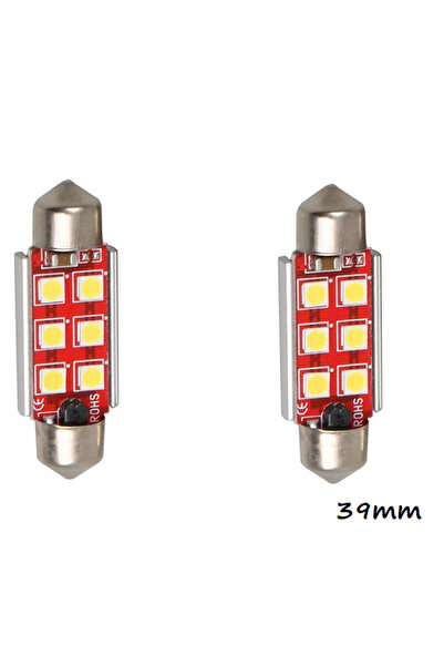 OEM Ζευγάρι LED Canbus πλαφονιέρας (σωλήνας) 39mm 6 SMD cool white