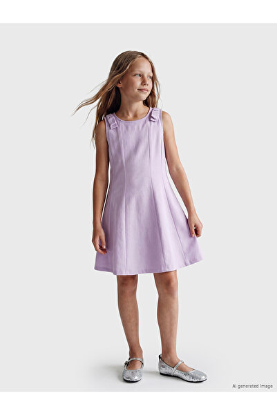 LC Waikiki Trendlucky Girl's Dress with Bow Detail
