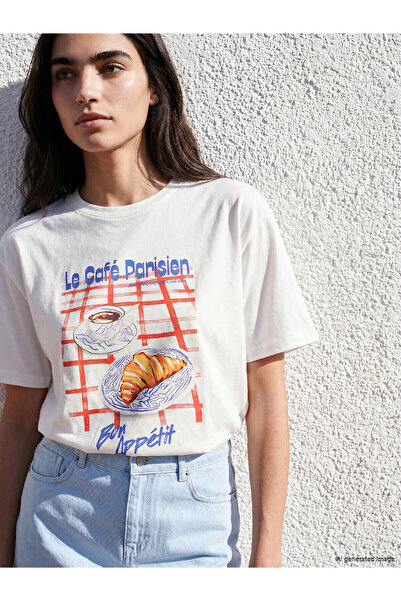 LC Waikiki Original Printed Oversize 100% Cotton Women's T-Shirt