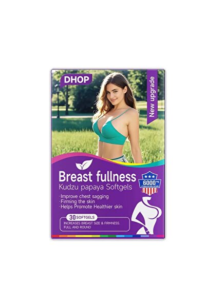 DHOP Kudzu Papaya Breast Fullness Softgels, 6000mg Natural Breast Support Sup...