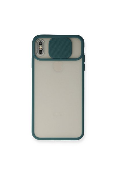 TheGencoo Apple iPhone XS Max Case Palm Frosted Camera Sliding Silicone - Green