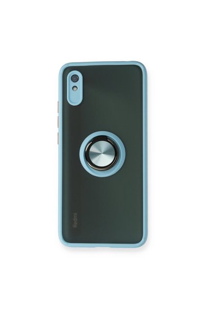 TheGencoo غطاء سيليكون مونتريال لـ Xiaomi Redmi 9a مع حلقة - أزرق ثلجي