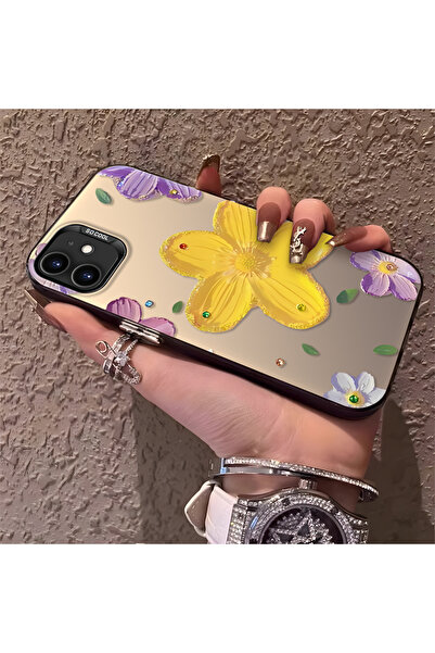 CHICASELUX iPhone 11 Uyumlu Düz baskılı sanatsal çiçek kılıf, eşsiz yumuşak t...