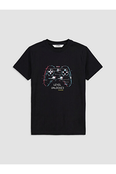 LC Waikiki Original Oval Collar Printed Boy's T-Shirt