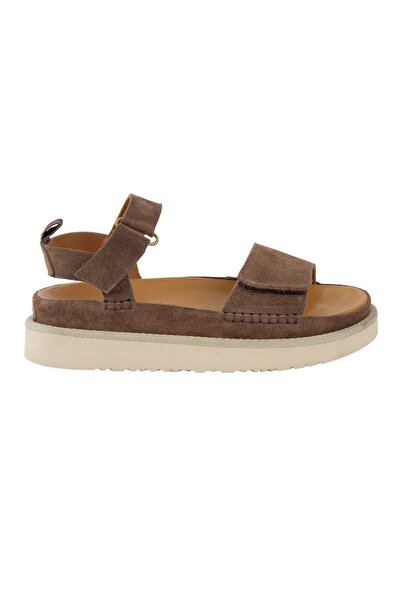 Pegia Velcro Suede Women's Sandals 215572 Brown