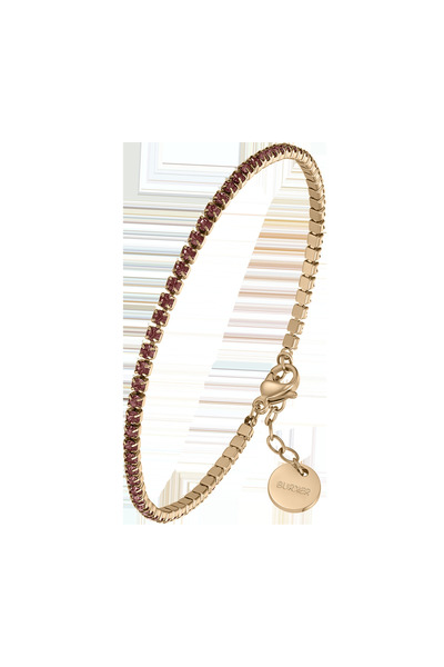 Burker Armband Damen Ava Petite Gold mit bordeauxfarbenen Zirkonia-Kristallen