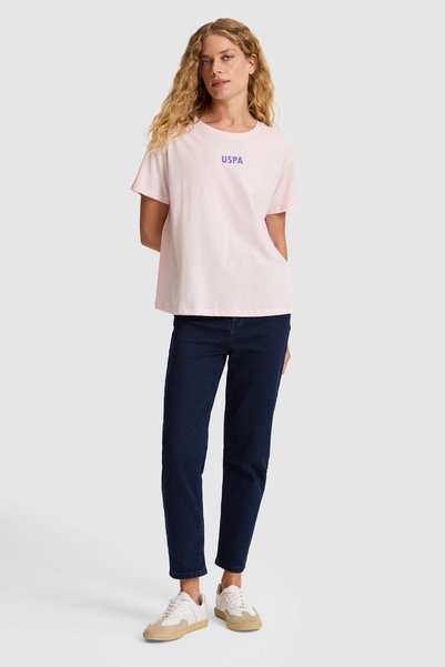 U.S. Polo Assn. Women's Light Pink Crew Neck T-Shirt 50323530-Vr078