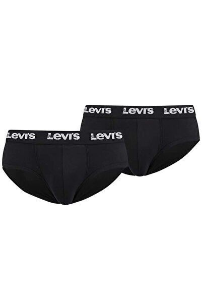 Levi's Ανδρικά Σλιπ με Λογότυπο - Ελαστικό Βαμβάκι - Μαύρο - Σετ 2 τεμαχίων Ανδρ