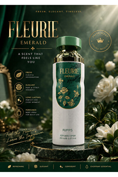 Riiffs Fleurie Emerald Green Perfumed Spray 200 Ml
